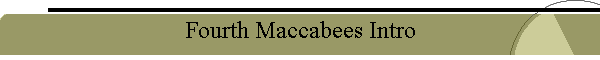Fourth Maccabees Intro