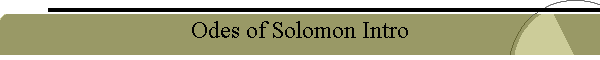 Odes of Solomon Intro