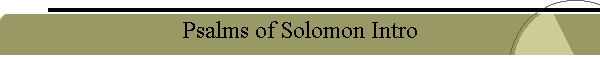 Psalms of Solomon Intro